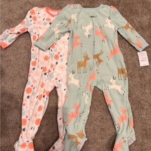 Charming Deer and Floral Kids Footies